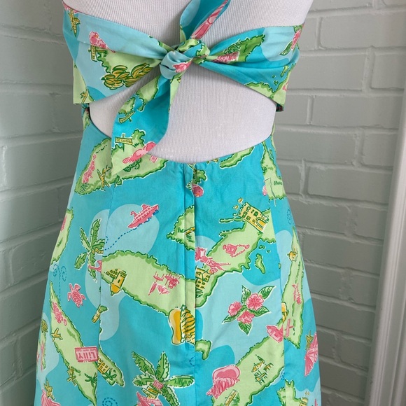 Lilly Pulitzer World Map Print Summer Sundress Size 4 - Picture 4 of 11